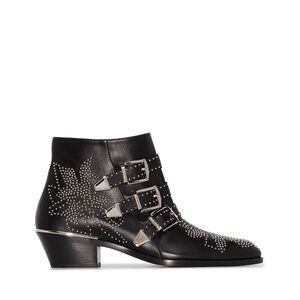 Chloe Susanna boots in black with silver hardware. Size 38